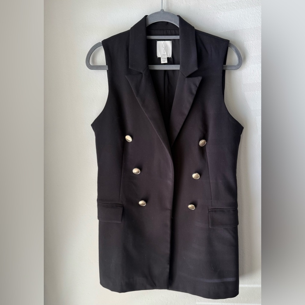 Joie tailored vest sleeveless open front double breasted preppy jacket